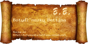 Botyánszky Bettina névjegykártya